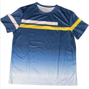 2pcs  men 2xl blue yellow ombré short set